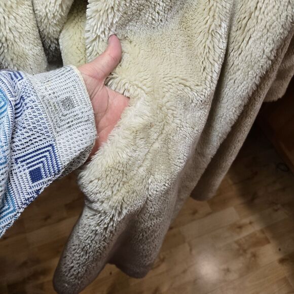 Vintage 80s Neiman Marcus Womens Faux Fur Heavy Coat Medium Glam City Cream - Picture 3 of 13